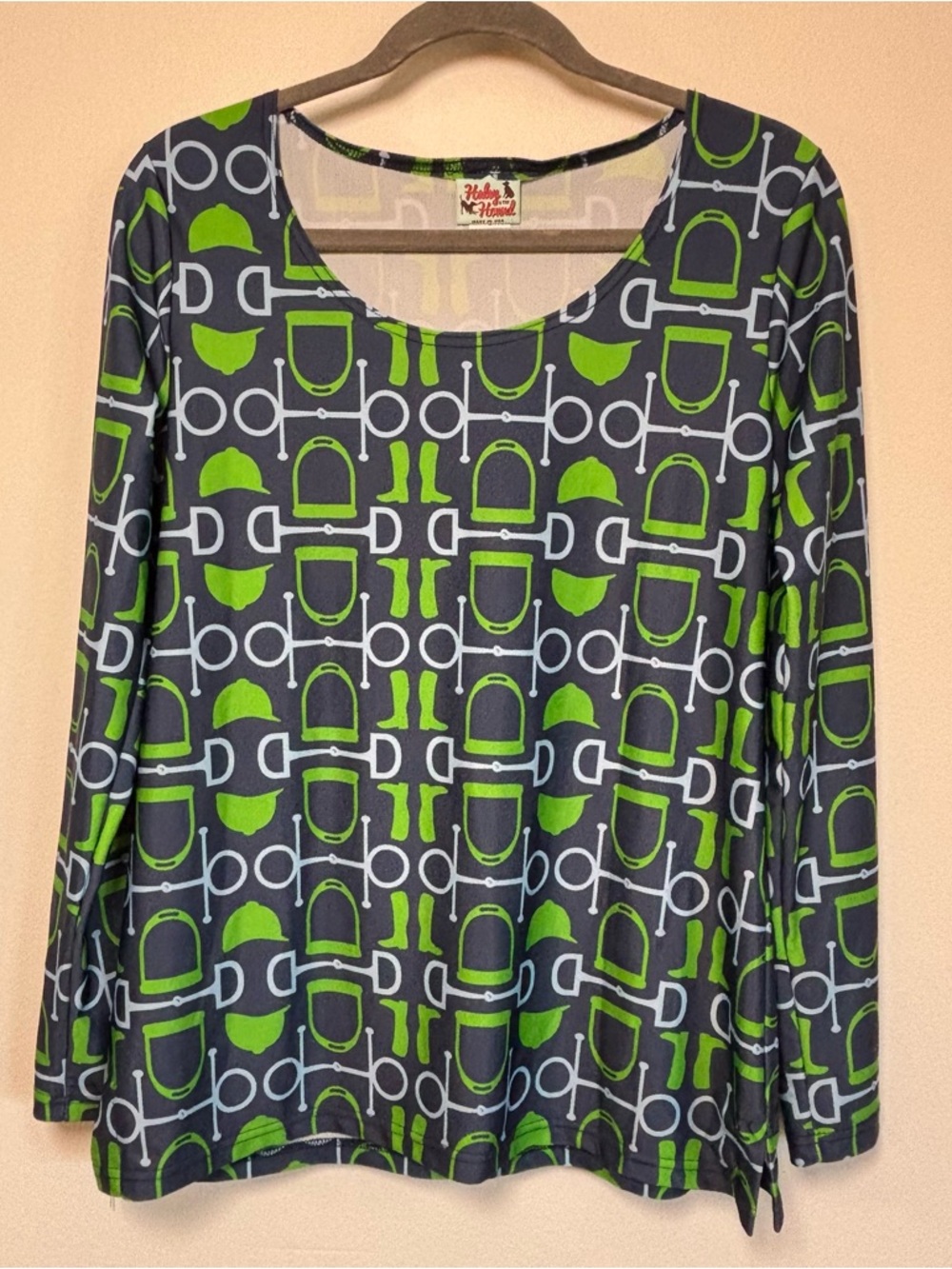Activewear Top - Equestrian Print- Medium - Like New
